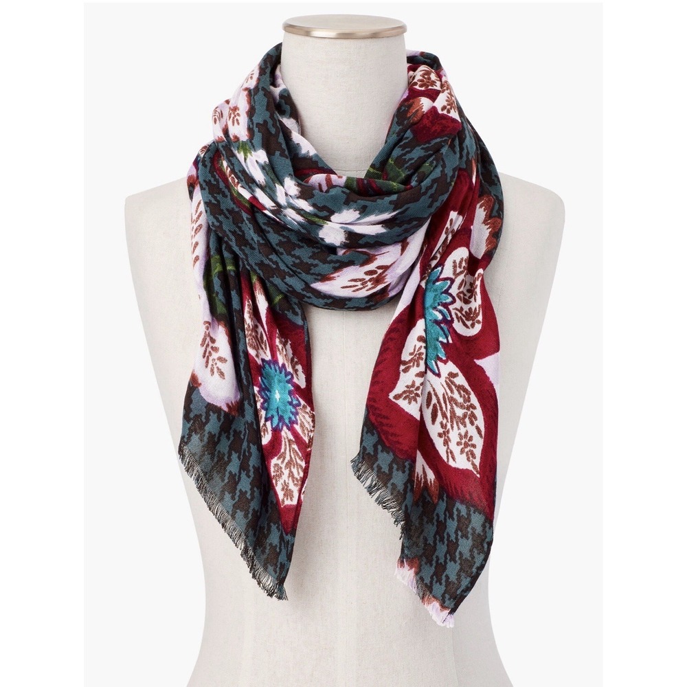 Talbots Women's Scarf Rectangle Shape 27"X 72" Multi Color Floral